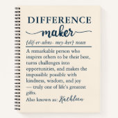 Custom Definition Journal Gift for Teacher & Nurse ノートブック (正面)