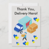 Custom Delivery Driver Card With Editable Note サンキューカード (正面)