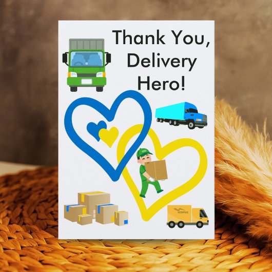 Custom Delivery Driver Card With Editable Note サンキューカード