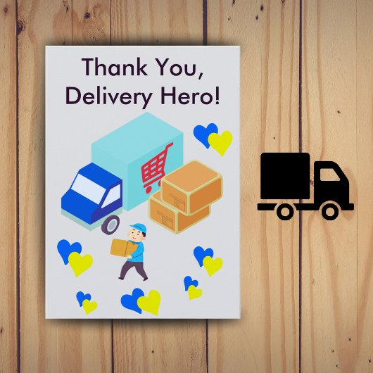 Custom Delivery Driver Card With Editable Note サンキューカード