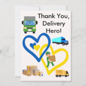 Custom Delivery Driver Card With Editable Note サンキューカード (正面)