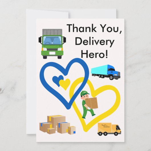 Custom Delivery Driver Card With Editable Note サンキューカード (正面)