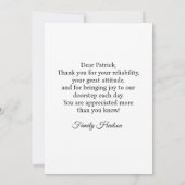 Custom Delivery Driver Card With Editable Note サンキューカード (裏面)