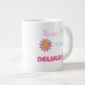 Custom Delulu, Cute Funny Birthday Gift for Her ジャンボコーヒーマグカップ (正面右)
