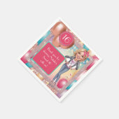 Custom Denim and glitter Sweet 16 スタンダードカクテルナプキン (角)