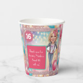 Custom Denim and glitter Sweet 16 紙コップ (裏面)