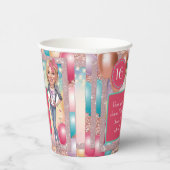 Custom Denim and glitter Sweet 16 紙コップ (右)