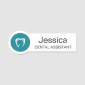 Custom Dental Assistant Name Badge Tooth Logo 名札 (正面)