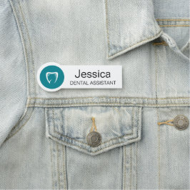 Custom Dental Assistant Name Badge Tooth Logo 名札
