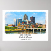 Custom Des Moines Wall Art, Iowa Poster ポスター (正面)