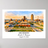 Custom Des Moines Wall Art, Iowa Poster ポスター (正面)