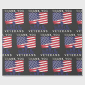Custom design: American Flag Thank You Veterans ラッピングペーパー (フラット)