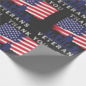 Custom design: American Flag Thank You Veterans ラッピングペーパー (角)