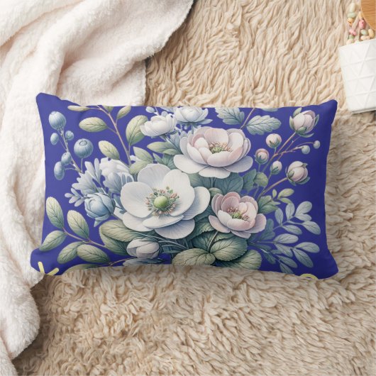 Custom design blue ランバークッション (ブランケット)