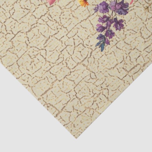 Custom Design Floral Crackle Effect Decoupage 薄葉紙 (詳細)