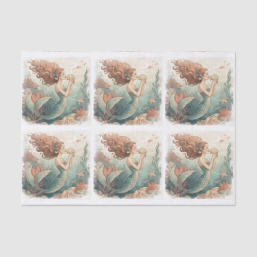 Custom designed tissue paper MERMAID 薄葉紙 (正面)
