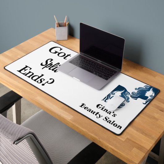 Custom Desk Mat for Salon Owner Got Split Ends? デスクマット (オフィス2)