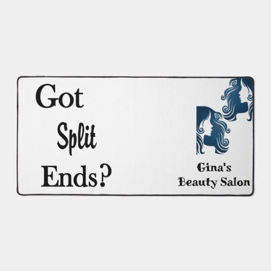 Custom Desk Mat for Salon Owner Got Split Ends? デスクマット (正面)