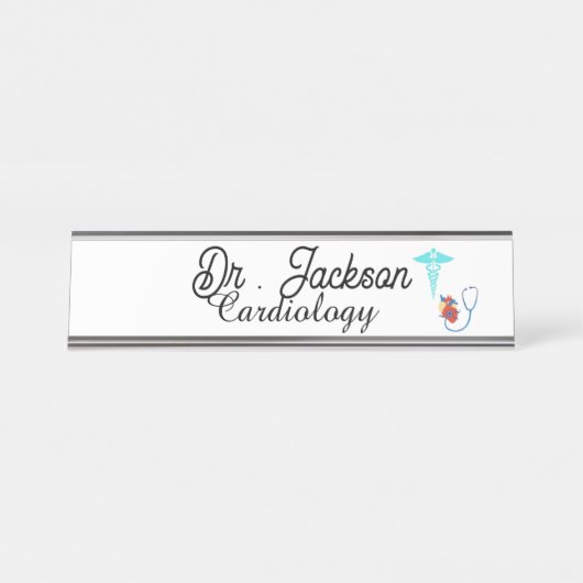 Custom Desk Name Plate for cardiologist デスクネームプレート (正面)
