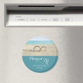 Custom Destination Beach Wedding マグネット (インサイチュ (食洗機))