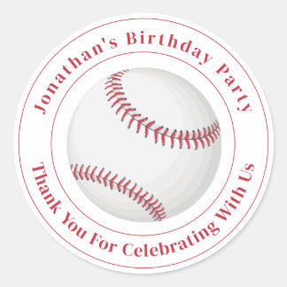 Custom Details Baseball Ball Sport Birthday Event ラウンドシール