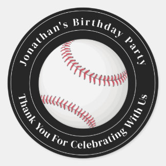 Custom Details Baseball Ball Sport Birthday Event ラウンドシール