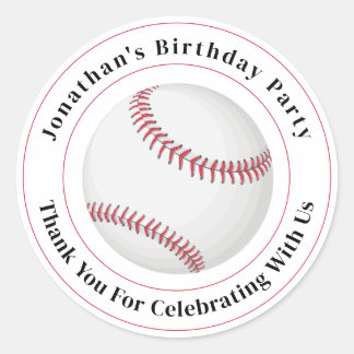 Custom Details Baseball Ball Sport Birthday Event ラウンドシール