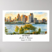 Custom Detroit Wall Art, Michigan Poster ポスター (正面)