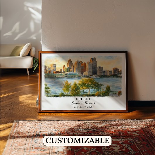 Custom Detroit Wall Art, Michigan Poster ポスター