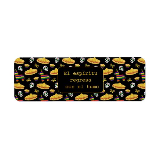 Custom Día de los Muertos Cigar Wrap ラベル (正面)