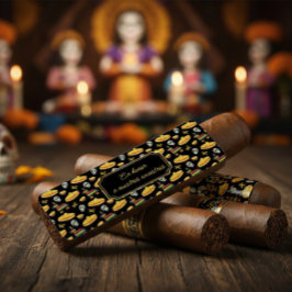 Custom Día de los Muertos Cigar Wrap ラベル