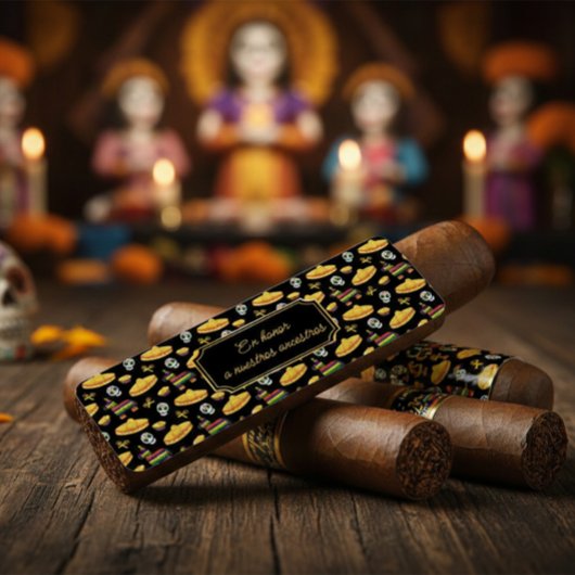 Custom Día de los Muertos Cigar Wrap ラベル