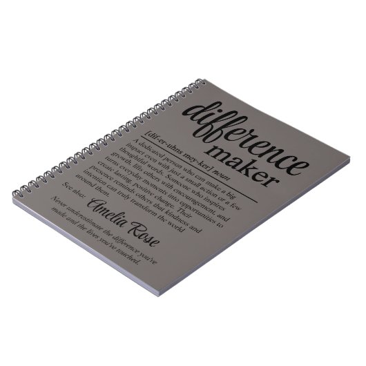 Custom Difference Maker Definition Thank You ノートブック (左側)