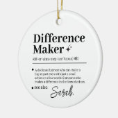 Custom Difference Maker, Mentor Appreciation Gift セラミックオーナメント (左)