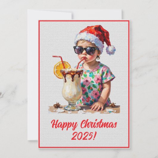Custom Digital Christmas Baby And Milk Xmas カード (正面)