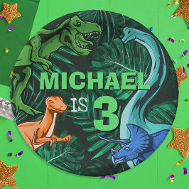 Custom Dino Trex Jurassic Boy Dinosaur Birthday ペーパープレート