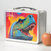Custom Dinosaur Lunch Box - T Rex Metal Name Box メタルランチボックス (インサイチュ)