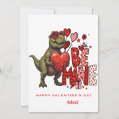 Custom Dinosaur Valentine Card – T‑Rex Be Mine 招待状 (正面)