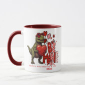 Custom Dinosaur Valentine Card - T‑Rex Be Mine Mug マグカップ (左)