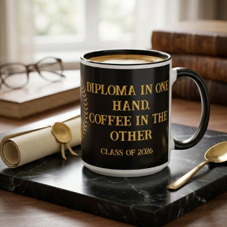 Custom Diploma in One Hand Coffee Graduation Mug ツートーンマグカップ