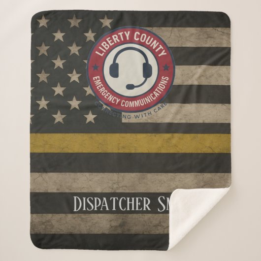 Custom Dispatcher Thin Gold Line Blanket シェルパブランケット (正面)