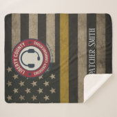 Custom Dispatcher Thin Gold Line Blanket シェルパブランケット (正面(横))