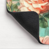 Custom Distressed Turquoise Rose マウスパッド (コーナー)