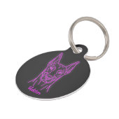 Custom Doberman Neon Glow Personalized ペット ネームタグ (側面)