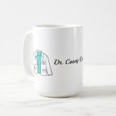 Custom Doctor Coat Mug | Stethoscope Outline  コーヒーマグカップ (正面左)