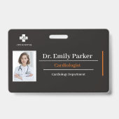 Custom Doctor ID Badge Template | Cardiologist  バッジ (正面)
