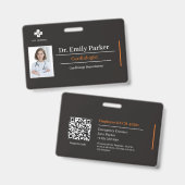 Custom Doctor ID Badge Template | Cardiologist  バッジ (正面＆裏面)