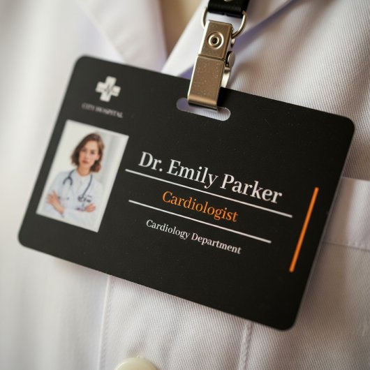 Custom Doctor ID Badge Template | Cardiologist  バッジ