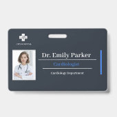 Custom Doctor ID Badge Template | Photo バッジ (正面)