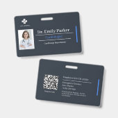 Custom Doctor ID Badge Template | Photo バッジ (正面＆裏面)